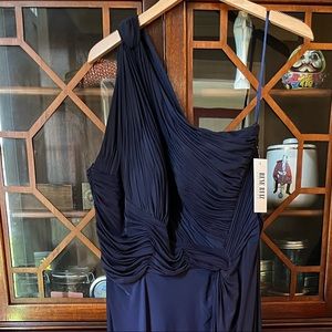 Rene Ruiz one shoulder evening gown, navy, size 18
